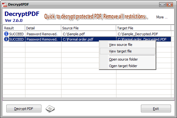 DecryptPDF